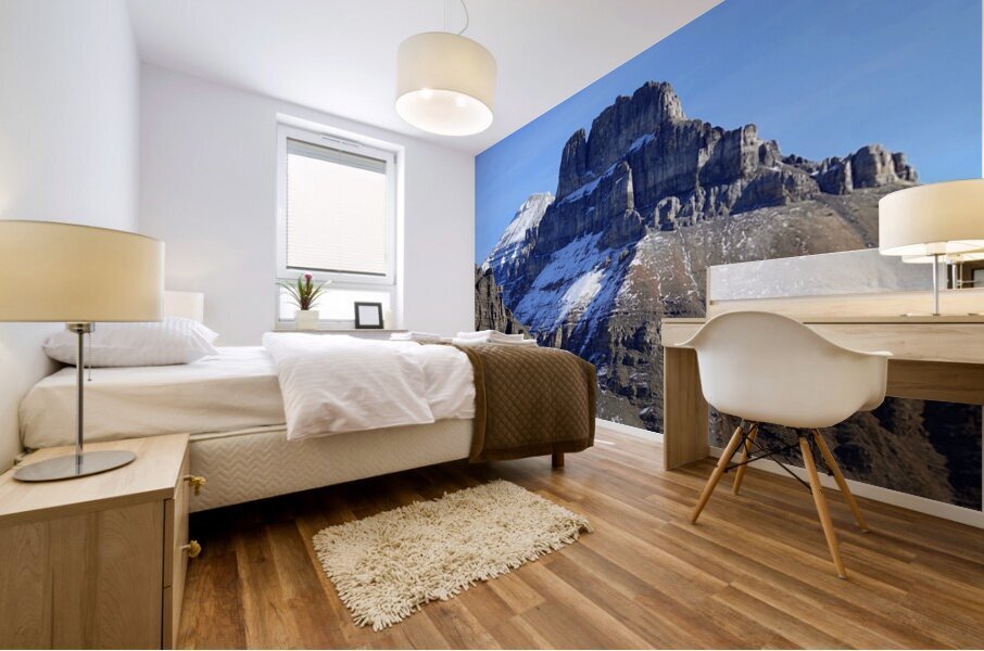 Eiffel and Temple Mountains Mural print