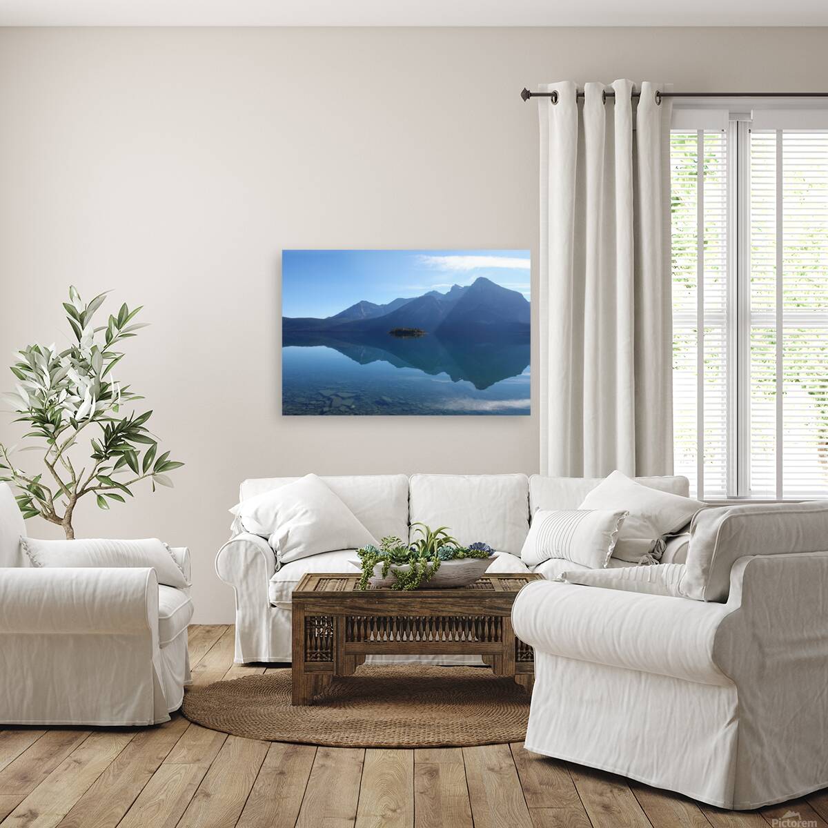 Upper Kananaskis lake reflection 2 Reproduction