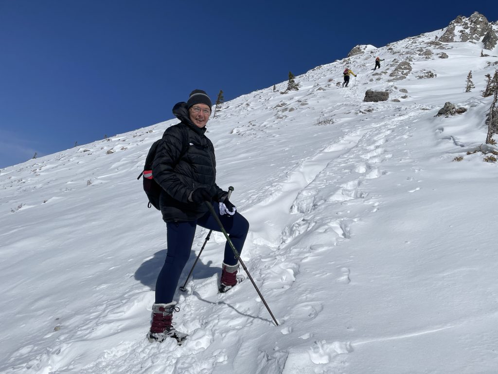 Wasootch Peak final ascent in winter