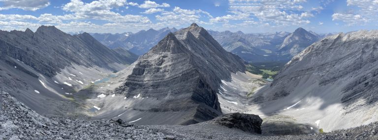 Panorama from The Fortress: Headwall Lakes, Mt. Chester, Chester Lake