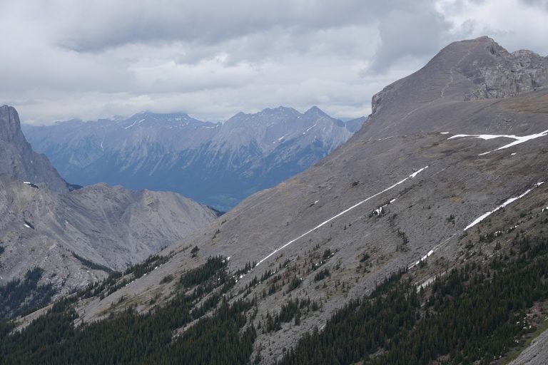 Wind Tower with visible trail, as seen from Little Lougheed