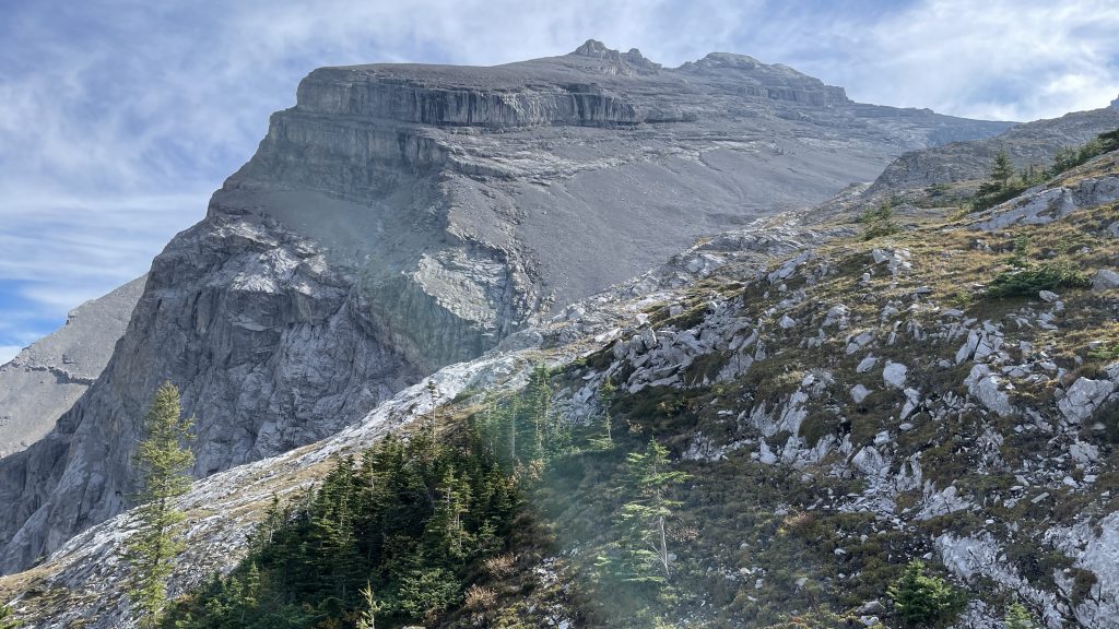 Mt Sarrail outlier seen from Aster Lake ascent route