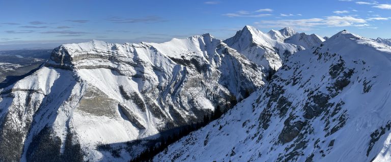 Mt. McGillivray and Skogan Peak from Mt. Pigeon